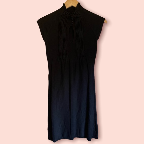 ARMANI EXCHANGE| 70% Silk/30% Cotton Y2K High neck cap sleeve sweater dress EUC - Picture 3 of 8